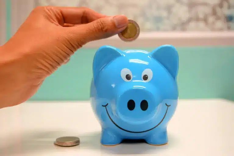 combien coûte une dératisation ? Tirelire bleue en forme de cochon, une personne y insère une pièce